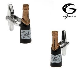 Jewelry Sets & More Igame Novelty Beer Bottle Cuff Links Silver Color Brass Material Drinking Bottle Design Free Shipping