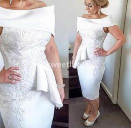 off the shoulder mother of the bride short dresses