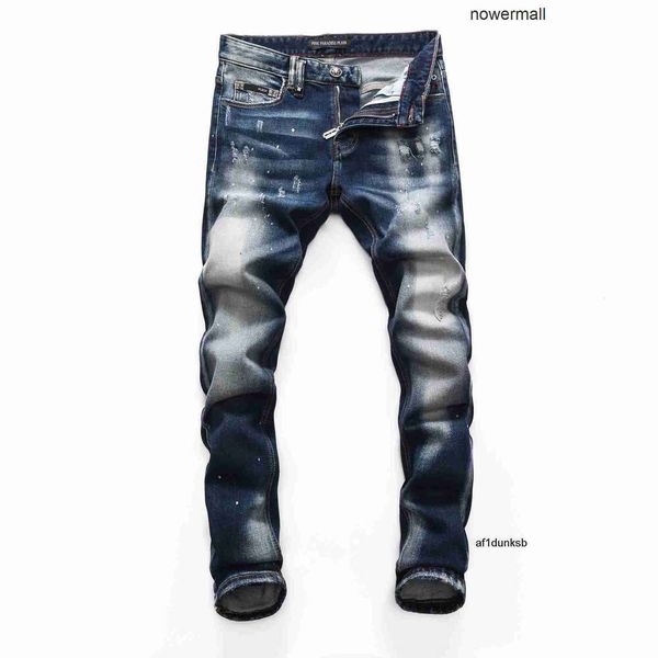 261T Plein Philipps pp Moto Denim Casual Jeans Jeans Rock PINK Mens PARADISE Design Jeans déchirés Classique En Détresse Skinny Fashion Biker Man IL5X