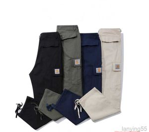 2683 Pantalons pour hommes Marque de rue nord-américaine Carhart Pur coton à cinq points à carreaux multi-poches Salopette ample design66ssX6YV