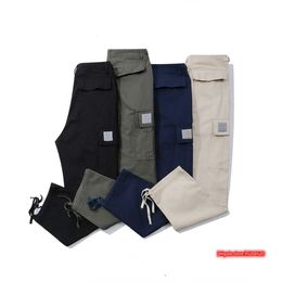 2683 Pantalons masculins marque de la rue nord-américaine Carha Pure Cotton Five Point Check Multi Pocket Stave