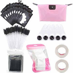 268pc Faux Eyel Extensi Kit Eye Pad Microbrosse Mascara Baguettes Brosse À Sourcils Tube Colle Cleaner Tampons Greffage Eyeles Outils K7nF #