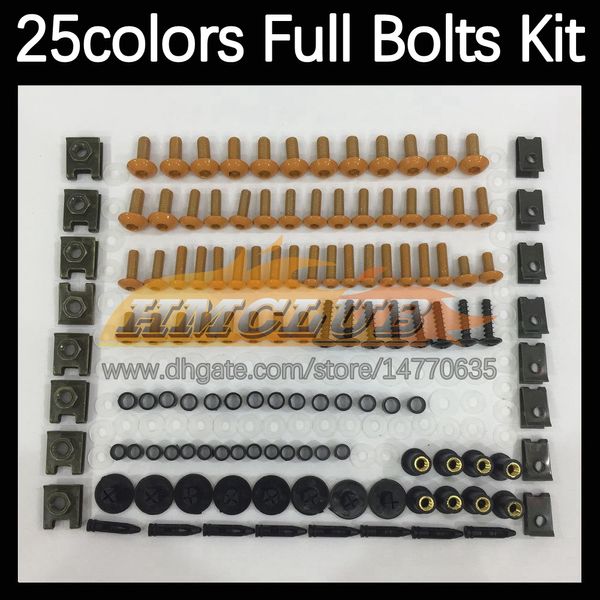 268PCS Kit complet de vis de corps de MOTO pour KAWASAKI NINJA ZX7R ZX 7R ZX-7R 1996 1997 1998 1999 2001 2002 2003 Boulons de carénage de moto Boulon de pare-brise Vis Écrous Écrou