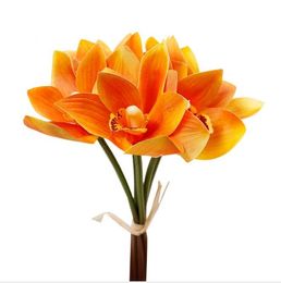 26 cm kunstmatige bloem voor huisdecoratie 6 hoofden van Cymbidium Palm Bouquet