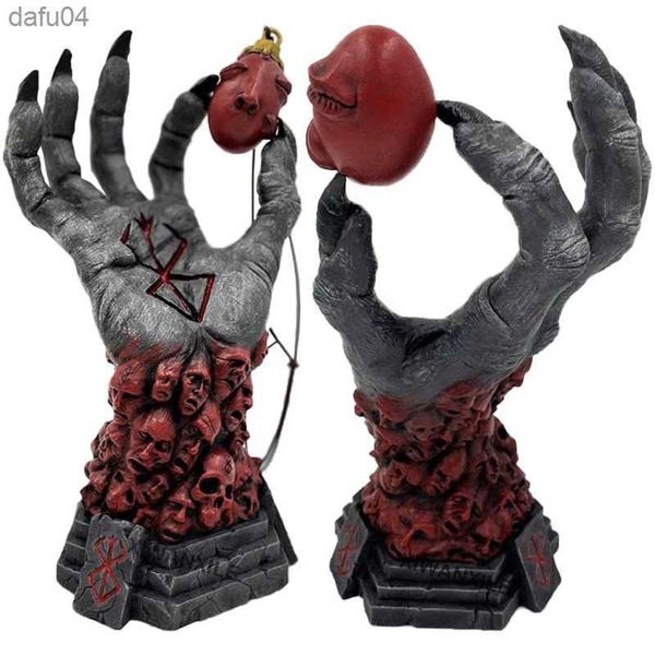 26cm Berserk Hand of God resina Anime figura Berserk Guts L figura de acción espadachín negro figurita coleccionable modelo muñeca juguetes L230522