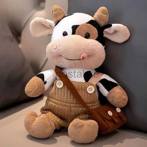 26CM dessin animé lait poupée mignon Simulation bovins animaux en peluche jouets doux en peluche pull vache oreiller enfants cadeaux d'anniversaire 230211 240307