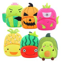 26cm Couchette de dessin animé Fruit sac à dos Enfants Sac à dos en peluche garçons et filles Mini sac à dos