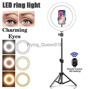 26 cm LED Selfie Ring Lighting Fotografía LED Selfie Ring Lámpara USB Luz de relleno remota para Tiktok Youtube Video en vivo con trípode HKD230828