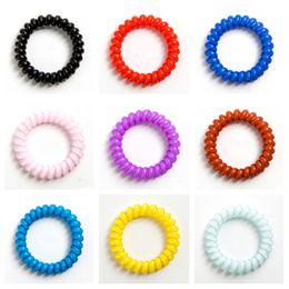 26 couleurs téléphone fil cordon gomme cheveux cravate 6.5 cm filles élastique bandeau anneau corde couleur bonbon Bracelet cheveux accessoires T2C5049