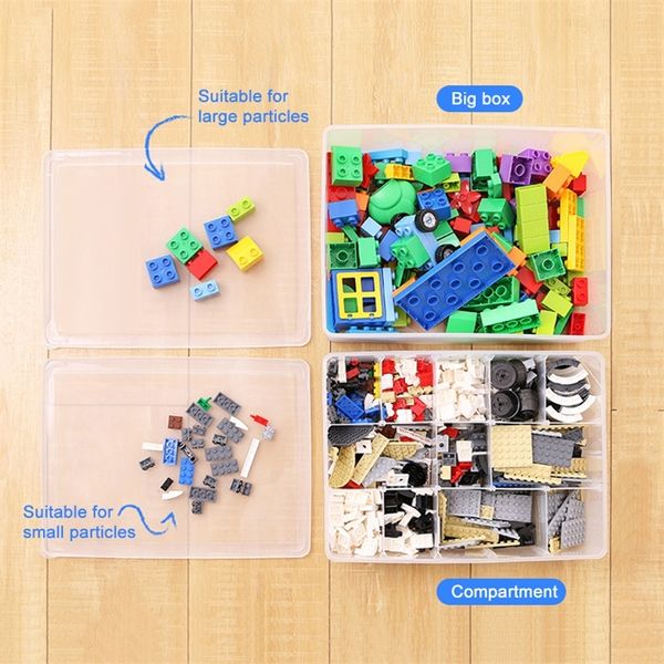 26Grid pour Lego Block Organisateur Boîte de rangement Conteneur de jouets Buse en plastique Set Boîtes Outils Cuisine amovible Articles de rangement Cocina 210315