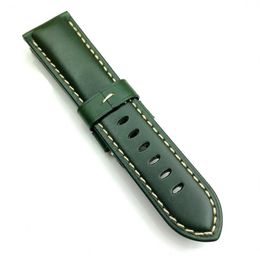 26 mm 22 mm 125 75 mm correa de cuero de becerro ceroso verde de alta calidad de lujo para PAM PANERA I Wristwatch3370