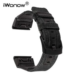 Bracelet de montre en cuir et Nylon véritable, 26mm, pour Garmin Fenix 5x3 3hr, ajustement rapide et facile, fermoir en acier inoxydable, bracelet de poignet Y298I