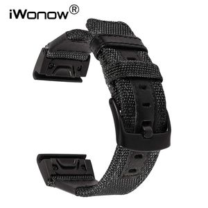 Bracelet de montre en cuir et Nylon véritable, 26mm, pour Garmin Fenix 5x3 3hr, ajustement rapide et facile, fermoir en acier inoxydable, bracelet de poignet Y277v