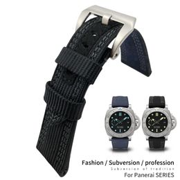 Correa de reloj de estilo nuevo de tela de nailon de alta calidad de 26 mm para Pam985 Cierre de pasador de acero inoxidable Hebilla de aguja Correa impermeable para hombres F194b