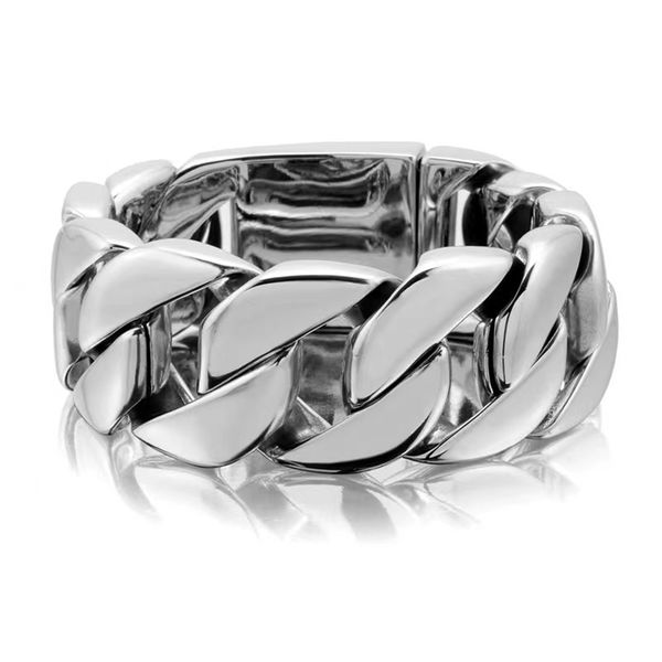 26mm d'épaisseur en acier inoxydable 316L gourmette cubaine lien chaîne bracelet Heavy Punk Hiphop hommes femmes Miami or argent titane acier vélo Biker Bracelets bracelet bijoux