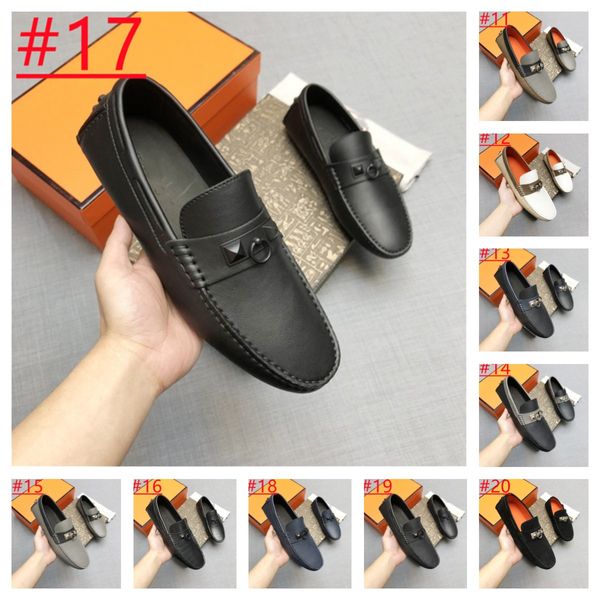 26Model Mocasines de diseñador Mulas Mocasines para hombres Zapatos de cuero Vestido de lujo para hombre Casual Tacón alto Mocasines con punta Formal Genuino Negro Ante de hombre real