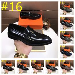 26 modes de luxe de luxe pour hommes de luxe Luxury Chaussures de robe en cuir de luxe, marron ou noir, tailles 38-46