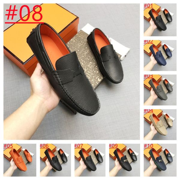 26Modelo Mocasines de diseñador de cuero genuino para hombre de verano Zapatos de conducción hechos a mano Mocasines de lujo italianos casuales para hombre Mocasines de marca para hombres
