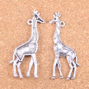 26 pièces Antique argent Bronze plaqué girafe cerf pendentif à breloques collier à faire soi-même Bracelet Bracelet résultats 53*23mm