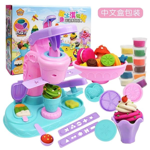26pcs Machine de crème glacée Argile moule d'outil d'enfants Toy Toy Skin Mue à la main non toxique Play Perk Toys Developmental 231221