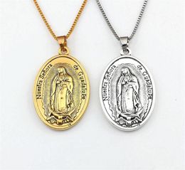 26pcs Lots Notre-Dame de Guadalupe DIVINO NINO Yo Reinare Colliers pendentif ovale 23 6 pouces pour hommes MS Bijoux Accessoires de mode4109190