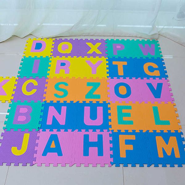 26pcs / pack EVA bébé mousse ramper tapis puzzle jouets pour enfants tapis de jeu de sol éducatif numéro lettre tapis pour enfants 210724