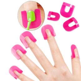 26pcs/set 10 tamaños g forma de curva de la curva protector de uñas barniz cubierta de la cubierta del dedo a prueba de derrames clips de uñas de manicura