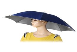 Chapeau parapluie avec bande élastique de 26 pouces de diamètre, couvre-chef de pêche, bleu foncé4118769