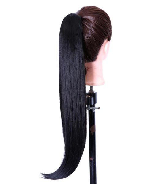 26quot Clip de garra larga Cordón Cola de caballo Extensiones de cabello falso Cabello falso Colas de caballo Caballo Tress Postizos sintéticos 6233763