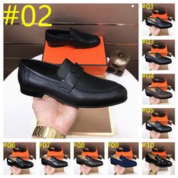 26Style Designer Dress Chaussures H Boucle Men Loafers Véritable Mules en cuir Brand de luxe Moccasins Breatte Casual Chaussures 38-46