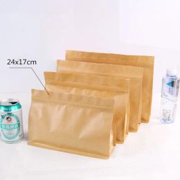 26x19x8cm Todo fósforo Soporte de gran capacidad Papel kraft Envasado de alimentos Bolsa con cierre de cremallera Regalo Dulces para hornear Bocadillos Galletas Paquete de té Almacenamiento Bolsas termoselladas