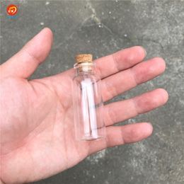 26x65x12.5mm 20 ml mini glazen fles met kurken lege transparante schattige industrie flessen tiny clear jar flesjes goed verpakking 50pcs