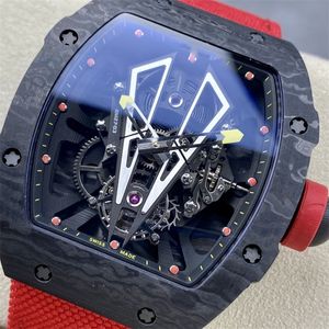 27-03 Luxe Klassiek Horloge voor Heren Horloges Tourbillon beweging NTPT koolstofvezel case Horloges montre de luxe