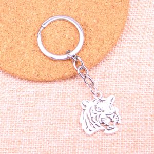 Porte-clés tête de tigre rugissant 27*24mm, nouvelle mode porte-clés en métal fait main cadeau de fête bijoux livraison directe