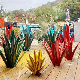 27/35/55CM bricolage métal Agave plantes Tequila Art artisanat ornement rustique jardin cour Sculpture extérieur décor à la maison accessoires 240229