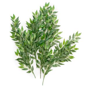 27.6 Tall Spray artificiel ruscus verdure de verdure à la verdure fleurie pour le bricolage Bouquetarchable Centerpieneshome Decor 240417