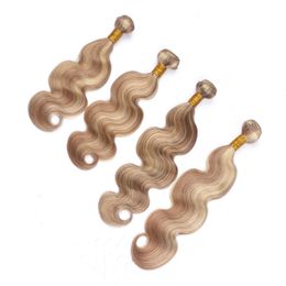 # 27/613 Mix Piano Kleur Maagdelijk Peruviaans Human Haar Weave Extensions Body Wave Light Brown Highlight Blonde Piano Gemengd Menselijk Haarbundels