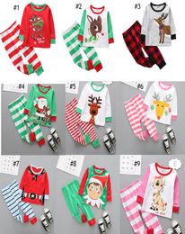 27 Kleuren Jongens Meisjes Kerst Pyjama Met Lange Mouwen Carrton Patroon Babykleding Casual Kleding Kinderen Nieuwe Mode Set De Kleine Ba9309476