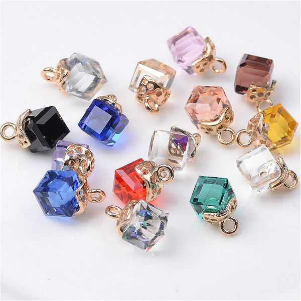 27 couleurs cristal pendentif à breloques collier à faire soi-même Bracelet accessoires carré résultats de bijoux composants pendentifs strass