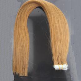 # 27 honing blonde tape haarextensions 40 stuks rechte 100g Braziliaanse hair tape PU huid inslagband in menselijke hair extensions