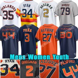 Custom 27 Jose Altuve Baseball Jersey Alex Bregman Jeremy Pena Yordan Álvarez Houston Kyle Tucker Craig Biggio Astros Ronel Blanco Josh Hader Justin Verlander