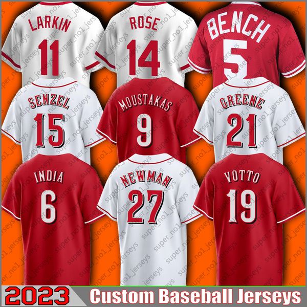 27 Kevin Newman Baseball Jersey Wil Myers Joey Votto Jonathan Inde Nick Senzel Hunter Greene Maillots Johnny Bench Tyler Stephenson Matt Reynolds Jake Fraley xcd