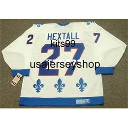 # 27 RON HEXTALL Québec Nordiques 1992 CCM Vintage Home Hockey Jersey ou personnalisé n'importe quel nom ou numéro rétro Jersey