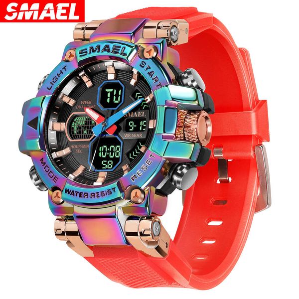 27 Smael Cool Fashion Sports Multi fonctionnels Alloy's Men's Electronic Watch Tiktok 64