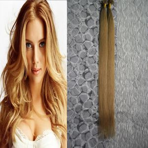 # 27 Fraise Blond Vierge Péruvienne Droite Italienne Kératine Ongles U TIP Extensions de Cheveux 100s Extensions de Cheveux d'Ongles de Kératine Pré-Collées