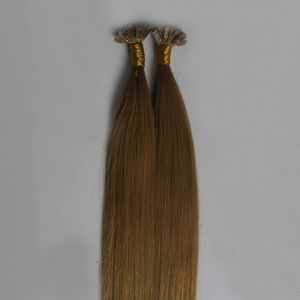 # 27 Aardbei Blonde Virgin Braziliaanse Rechte Keratin Fusion Nail U Tip Hair Extensions Pre Bonded Nail U Tip Menselijk Hair Extensions 200s