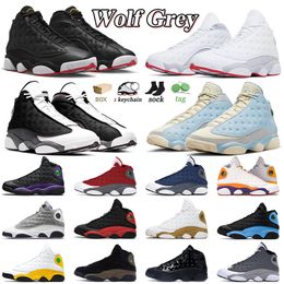 Jumpman 13 13s Basketbalschoenen Dames Heren Wolf Grey Celestine Blue Wheat Playoffs Sneakers Black Flint Starfish Houndstooth Sports Trainers Maat 47 Met doos