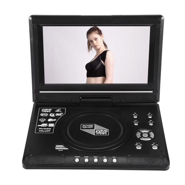 Livraison gratuite Lecteur DVD portable rotatif à 270 degrés de 9 pouces Vidéo LCD Support grand écran Radio FM Jeu SD USB CD VCD DOLBY et décodage DTS