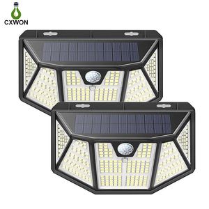 310 LED Solar Wall Lights Bewegingssensor 3 Modi Outdoor IP65 Waterdicht beveiligingslicht voor Yard Patio Garage Pathway