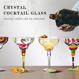 270 ml Creative Margarita Wine Glass Handgemaakt gekleurde cocktailglas Loodloze Home Bar Wedding Party Beverage Cup 240510